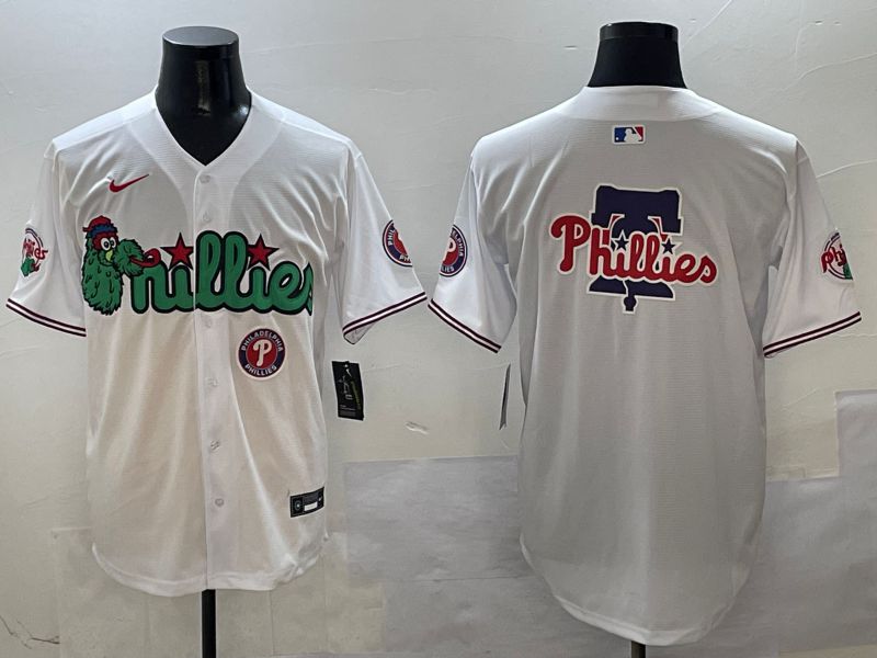Men Philadelphia Phillies Blank White three generations Joint Name 2025 Nike MLB Jersey style 6